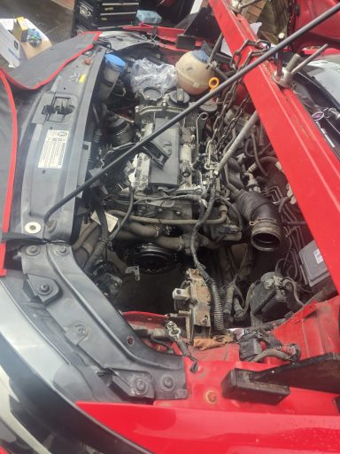 VW Polo with gearbox removed