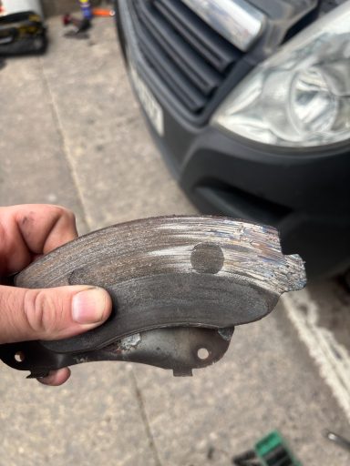 Worn brake pad