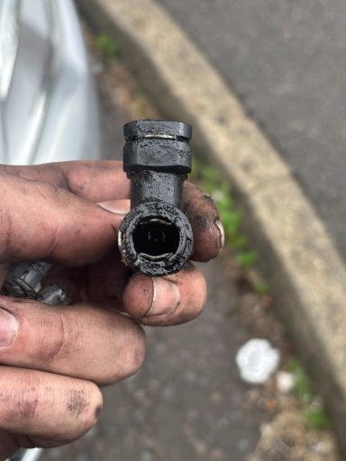 Broken clutch actuator elbow